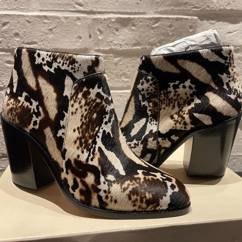 NEW Loeffler Randall Calf Hair Ankle Boots 8 - Picture 1 of 16